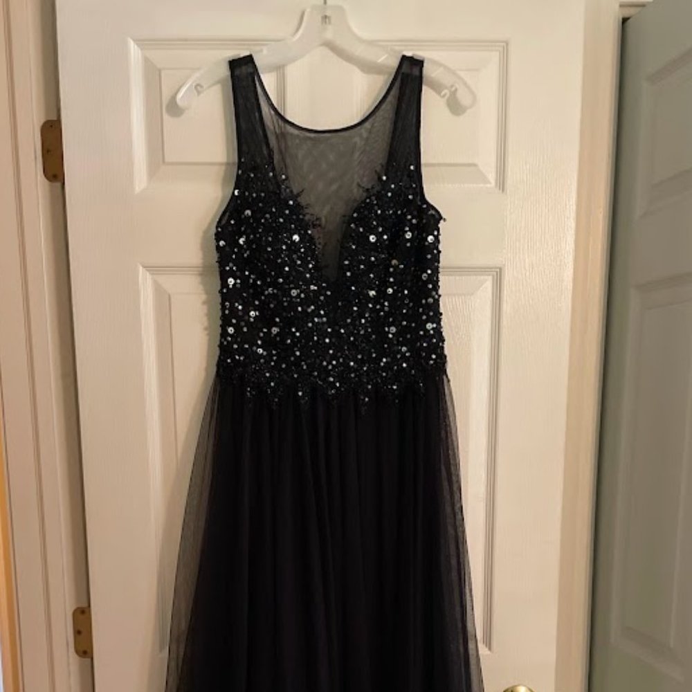 Xscape Black Beaded Ballgown